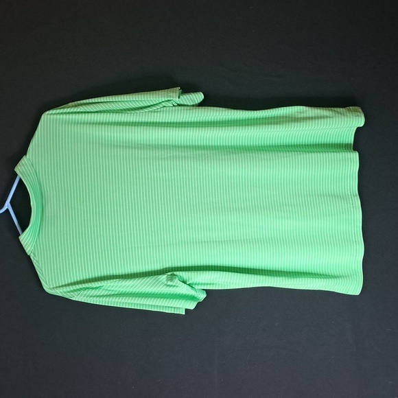 PGA Tour Shirt Men's Large Green White Striped Golf Polo - Picture 2 of 6